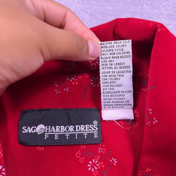 Vintage Harbor Dress Petite Red Floral Blazer‎ & Skirt Set Size 12P - Picture 5 of 11